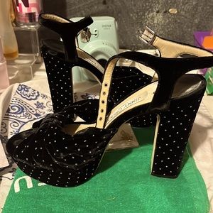 Jimmy Choos, Size 5.5 Color Black leather with studs